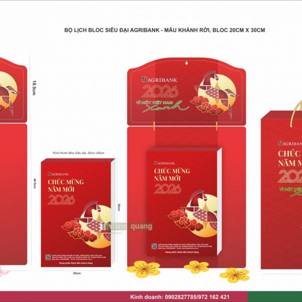 Lịch siêu đại 20x30 của Ngân hàng Agribank